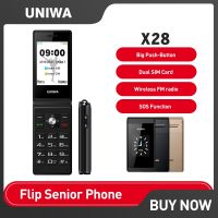 ✾∈✑ UNIWA X28 Senior Flip Mobile Phone Big Push-Button 2G GSM Dual Sim FM Radio Russian Hebrew Keyboard Clamshell Cellphone