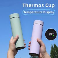 500Ml Smart Temperature Display Thermos Cup Cute Childrens Student Thermos Bottle Coffee Mug Stainless Steel Portable Thermos