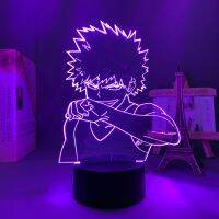 อะนิเมะไฟ Led กลางคืนไฟ My Hero Academia Katsuki Bakugo สำหรับ Lampu Penerangan Rumah Hiasan Kamar ของขวัญวันเกิดโคมไฟ Led 3D มังงะ Bakugo