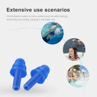 2PCS Topquite Ear Plugs Earplugs For Swimming Soft Waterproof Insulation Noise Reduction Plugs 3 Layer Silicone Ear Protector