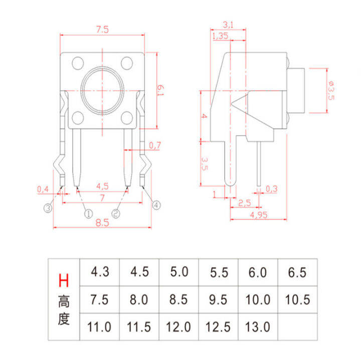 25pcs-switch-side-foot-toy-push-button-touch-micro-switch-black-tact-switch-cap-tactile-tact-switch