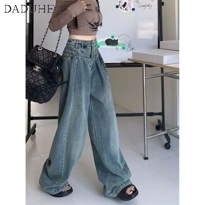 Pants Girls All-match Y2K Distressed Washed Draping Ins Loose Waist High Slim Jeans Wide-Leg Women New Style Korean DaDuHey🎈