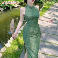 ผู้หญิงฤดูร้อน Cheongsam สีเขียวแขนกุดชุดเครื่องแต่งกายวินเทจบางใหม่สไตล์จีนแบบดั้งเดิมชุด S ถึง Xxl Vestido Chino