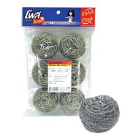 โพลี ไบรท์ อัลตร้า ฝอยสเตนเลส ขนาด 25 กรัม x 6 ชิ้น - Poly Brite Ultra Stainless Ball 25 g x 6 pcs