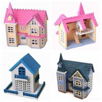 1/12 DIY Dollhouse Kit Non-finished Miniature Doll Houses Wood Villa Puzzle Scene Model Toys Playing House Handmade Accessories Screw Nut Drivers