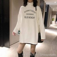 ✇✺ Half-high Collar Base Shirt Womens Autumn and Winter Fleece-lined Thickened White Inner Midi Loose Large Size Long-sleeved T-shirt Top