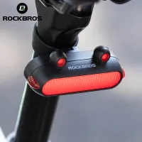 ❡✁ ROCKBROS Bicycle Light IPX6 Waterproof Type-C Warning Bike Taillight Lamp MTB Road Seatpost Tail Light Latern Cycling Rear Light