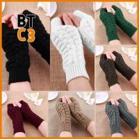 BTC3 Fashion Solid Clothing Knitted Gloves Fingerless Mitten Women Lady Winter Warm