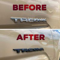 3PCS For Tacoma 2016-2019 V6 4X4 Overlays Door Letters Inserts Fender Emblem Decal Badge Nameplate Matte Black Tailgate Stickers