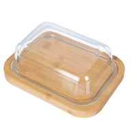 1Pc Creative Butter Dish Practical Cake Tray with Glass Cover for Home Kitchen