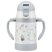 Skater STWM3-A Two-handed stainless steel water bottle with straw Baby mug Moomin Star 240ml