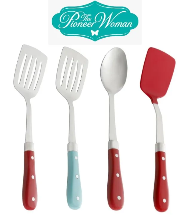 The Pioneer Woman Frontier Collection Kitchen Utensil Spatula, Slotted  Turner, Nylon Turner, Basting Spoon 14