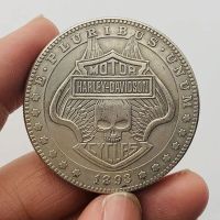 1893 Wandering Coin Skull Angel Wings Silver-Plated ที่ระลึกเหรียญสะสมของขวัญ Lucky Challenge เหรียญ-TIOH MALL