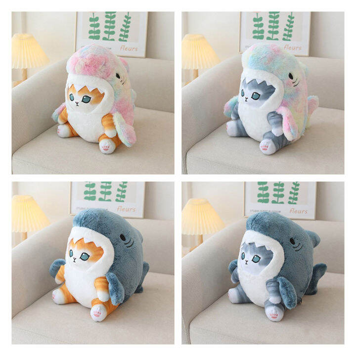 plush-shark-cat-toys-stuffed-dolls-throw-pillows-cushions-home-decor-kids-gift