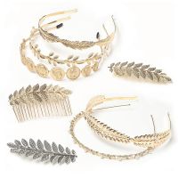 【CC】 Gold Wedding Roman Bride Greek Hair Accessories Headband Tiaras Hoop Clip Comb Hairpin