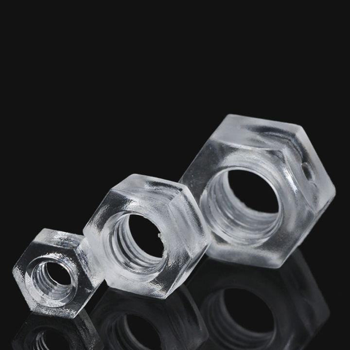 m2-m20-black-white-nylon-hex-nut-plastic-hexagon-nut-pa66-thermal-insulation-hexagon-thread-screw-cap-transparent-pvc-nut-din934