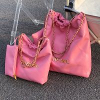 【MAY】 Pink big bag womens summer 2022 new fashion diamond chain texture shoulder bag niche large capacity tote bag