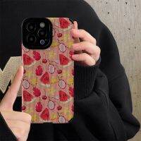 เคสโทรศัพท์ปาร์ตี้ผลไม้สำหรับ iPhone 14/13/12/11 Pro Max 12 13 Mini 6 6S 7 8 Plus X XR XS Max เคสโทรศัพท์ฝาหลังนิ่มกันกระแทกเคสโทรศัพท์ลายหนังสุดสร้างสรรค์พร้อมคลุมทั้งหมดฝาครอบป้องกันกล้องเลนส์