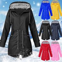 【2023】Womens Outdoor Windbreaker Hooded Jackets 2021 Spring Autumn Solid Casual Basic Zipper Lightweight Pockets Jackets Raincoats