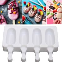 hot【cw】 Mold Makers Diy Pop Picolé Silicone Molds Set Wood Sticks Popsicle Freezer