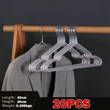 20PCS Heavy Duty Metal Shirt Coat Hangers Stainless Steel Clothes
