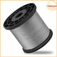 I-HALCYON 304สแตนเลสสตีล เชือกลวด1/16 328FT โครงสร้างเส้น7x7เส้น สายเคเบิลเครื่องบิน ทนทานต่อการใช้งาน สายเสื้อผ้าสาย ซิปพลีนในสวนหลังบ้าน