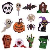 【YF】❁  party patch decoration pumpkin spider bat hanging ornaments Computer embroidered cloth stickers embroidery wh