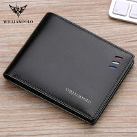 WILLIAMPOLO Men Wallet Men Leather 100 Cowhide Small Wallet Genuine Leather Mini Purse Mature Man Bifold Luxury Wallet