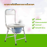 เก้าอี้นั่งถ่าย กะทัดรัด มีพนักพิง พับได้ Compact Size Commode Chair โถนั่งผู้สูงอายุ โถส้วมเคลื่อนที่2 In 1 เก้าอี้นั่งถ่าย และ เก้าอี้อาบน้ำ อลูมิเนียม พับได้รับน้ำหนักได้สูงสุด 100 กิโลกรั