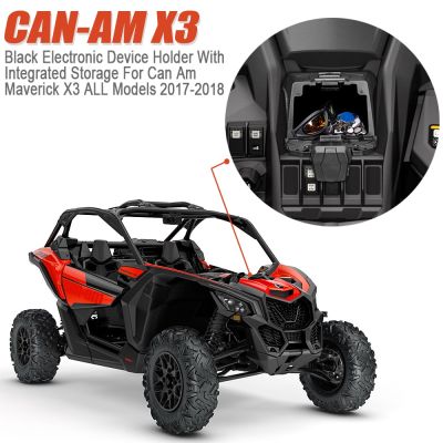 ที่ยึดอุปกรณ์อิเล็กทรอนิกส์สีดำพร้อมที่จัดเก็บข้อมูลในตัวสำหรับ Can Am Maverick X3รุ่น2017 2018 2019 2021 2020