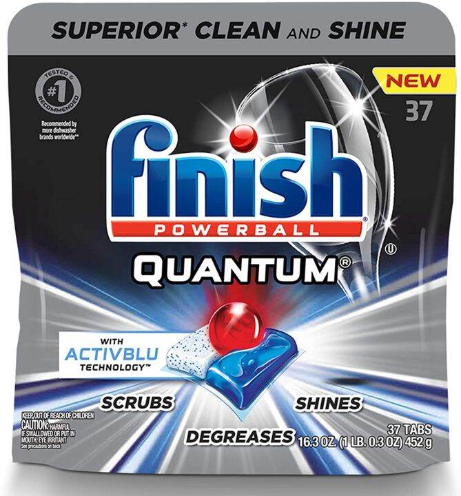 Finish Quantum with Activblu Technology 37ct Dishwasher Detergent