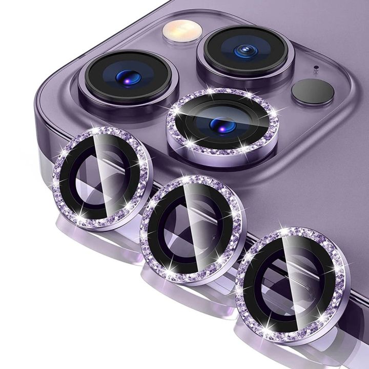 ฟิล์มกระจกกันรอยเลนส์กล้อง-ด้านหลัง-ประดับเพชร-สําหรับ-for-iphone-14-pro-max-13-12-14pro