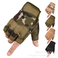 ▽❡✎ ผู้ชายยุทธวิธีถุงมือกองทัพทหารยิง Fingerless ถุงมือ Anti-SLIP กีฬากลางแจ้ง Paintball Airsoft จักรยานถุงมือ