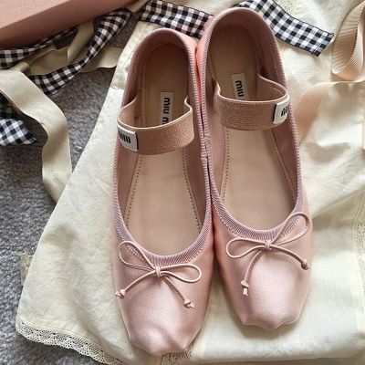 mm Pure original super comfortable on the feet pink ballet shoes womens autumn flat bottom round toe Mary Jane