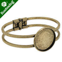 Antique Bronze Plated Adjustable Bracelet Setting With 25MM Round Bezel,Cuff,Lead Free And Nickel Free,Sold 10PCS Per Lot