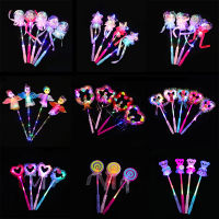 10pcs Magic Party Led Light Sticks Star Love Heart Lollipop Fairy Wands LED Flashing Plastic Glow Sticks Concert Luminous Toys