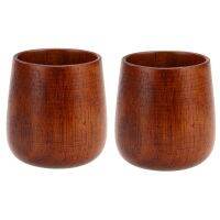 2X Primitive Handmade Natural Wood Wooden Cup Breakfast Beer Milk Tea Mug