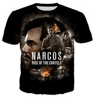 2023ใหม่ narcos Pablo Escobar narcos 3D พิมพ์เสื้อยืดผู้ชายผู้หญิงแฟชั่น Casual balart Harajuku streetwear ขนาดใหญ่ด้านบนทีออฟ