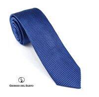 Giorgio Del Sarto Necktie Silk 6.5 cm Blue with Fabric Texture เนคไทผ้าไหมสีน้ำเงิน มีเท็กเจอร์