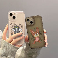 เคสโทรศัพท์มือถือแบบนิ่ม TPU กันกระแทก กันรอยกล้อง ลายน่ารัก สีดํา สําหรับ IPhone 11 14 13 12 Pro XS Max X XR 7+ 8 6 6S Plus