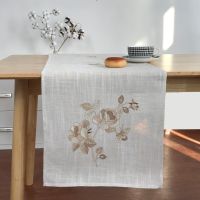 【cw】 Square Embroidery Tablecloth  Morden Table Runner Linen Look Cushion Cover Home Decor Placemats Garden Party Hotel Table Covers