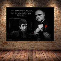 Tony Montana และ Don Vito Corleone คำคมโปสเตอร์ Scarface และเจ้าพ่อภาพยนตร์ตัวละครภาพวาดผ้าใบสำหรับ Wall Art Home Decor ใหม่0810