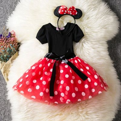 Fancy Baby Girls Clothes Mouse Dress Christmas Costume New Year Carnival Polka Dot Santa Dresses For Girls Holiday Party