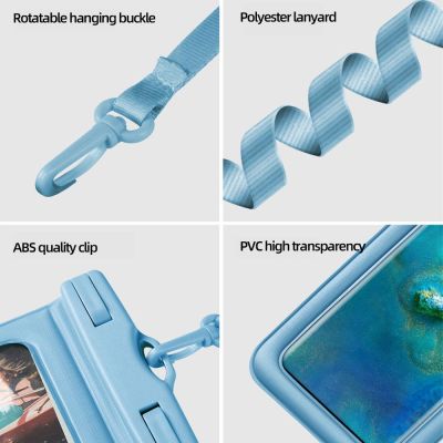 ：“{—— Waterproof Mobile Phone Pouch Universal 7.2 Inch Underwater Proof Bag Swimming Diving Surfing Skiing Cell Phone Accessories