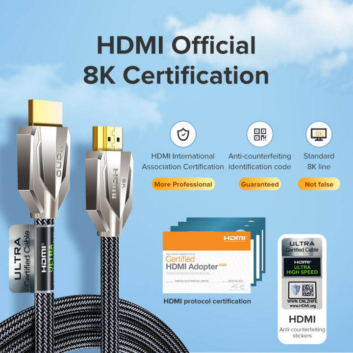 【HDMI 8K Certified】llano HDMI 2.1 Certified Cable 8K/60Hz 4K/120Hz 2K144Hz Ultra HighSpeed