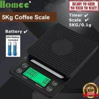 DIG  เครื่องชั่งอาหาร 5 กก./0.1g  ดิจิตอลจับเวลา Tare Function Scale สำหรับกาแฟเอสเปรสโซครัวเบเกอรี่ความถูกต้อง 0.1 กรัมถึง 5 เครื่องชั่งดิจิตอล  เครื่องชั่งน้ำหนัก