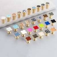 Handles Drawer Cabinet Furniture Kitchen Handles for Cabinet Knob Door Drawer Furniture Kitchen Knob Four-Leaf Clover Diamond Door Hardware Locks