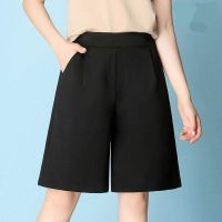 COD dsfgerrety Womens Casual Five Point Pants Waist Show Thin Shorts Large Loose Wide Leg Pants