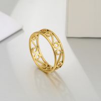 【YF】☽  Cazador Gold Color Filigree Cutout Couple Rings Wedding Jewelry