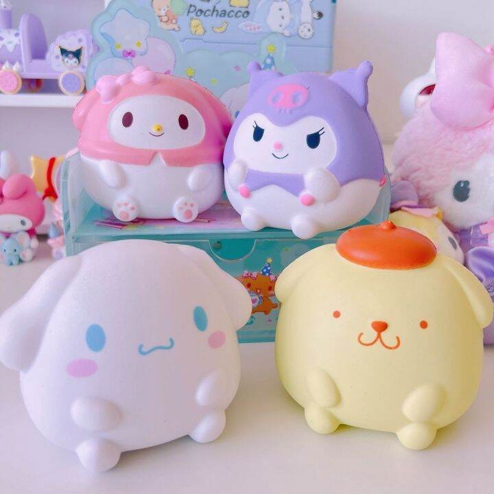 K58Cute Sanrio Squishy Toy Anti Stress Ball Hello Kitty Kuromi Melody ...